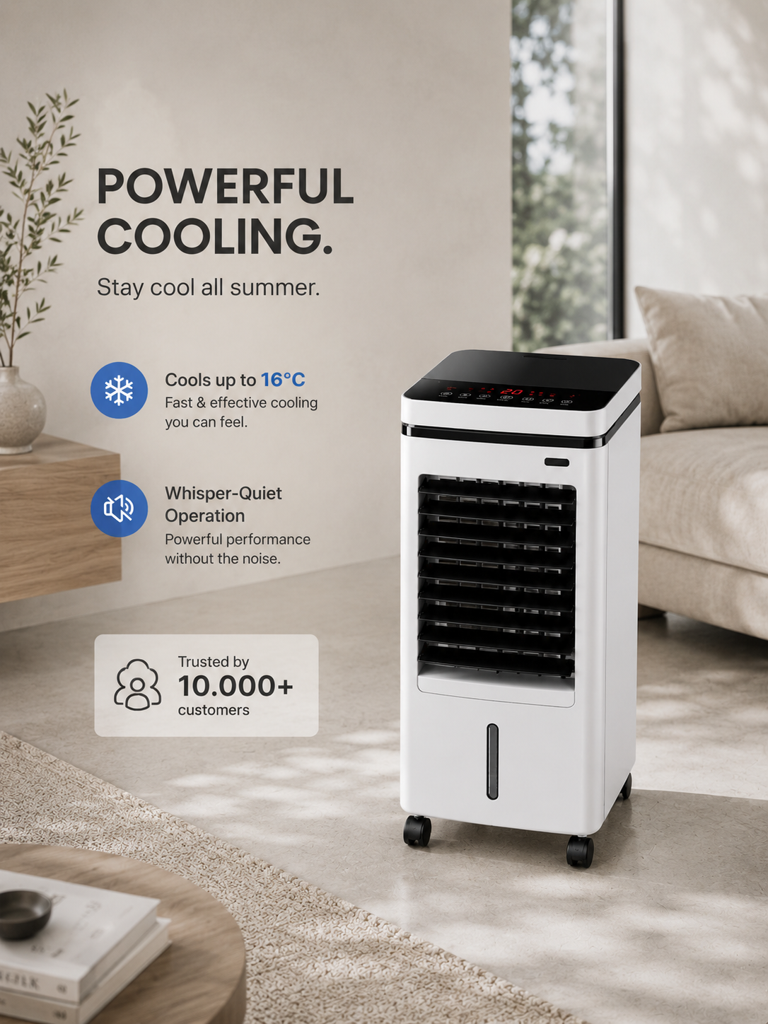 Frisoria Classic — Climatizador portátil con pantalla táctil