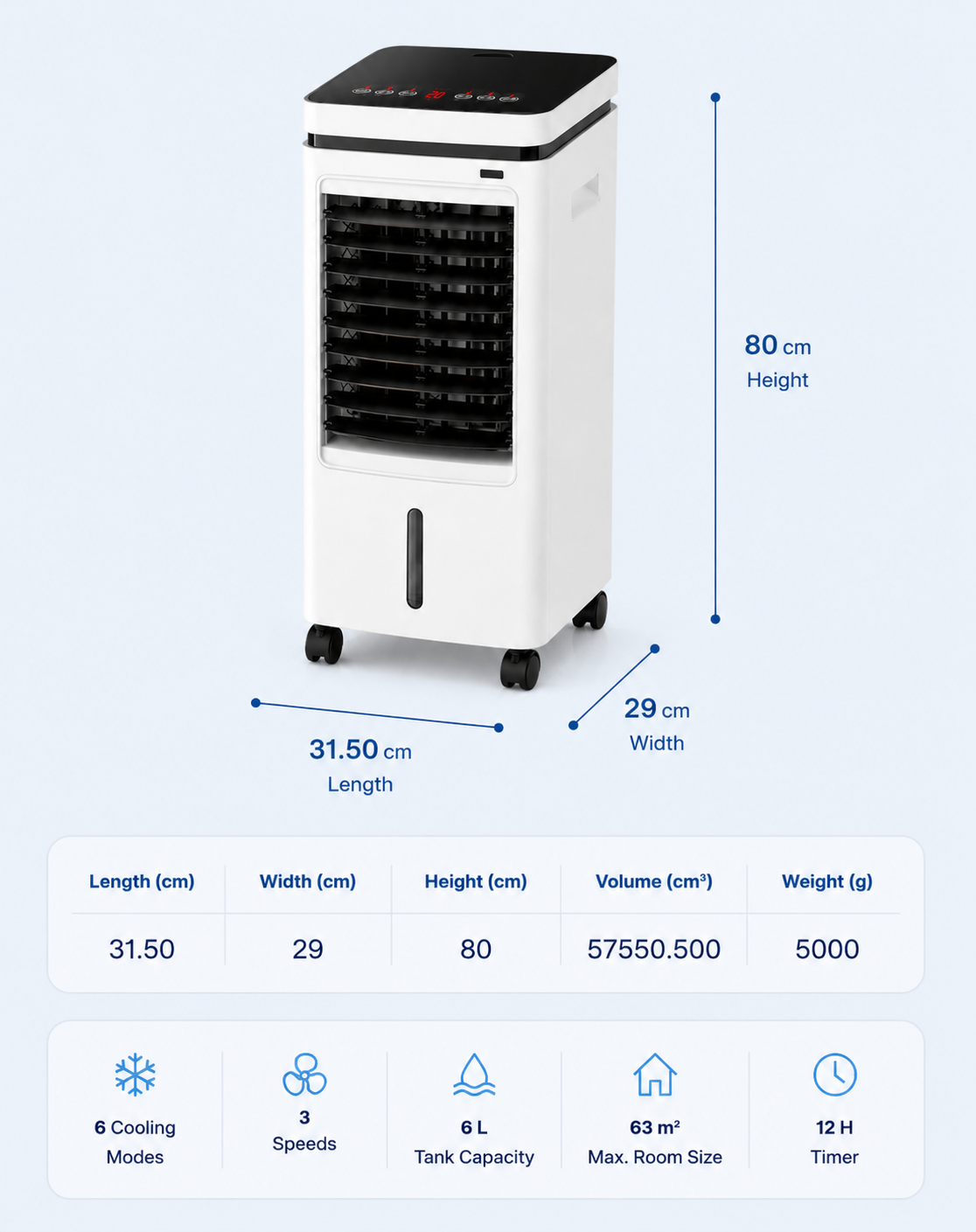 Frisoria Classic — Climatizador portátil con pantalla táctil